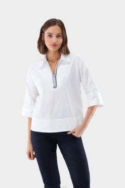 Van Laack Australia | Van Laack A-Line Zip Neck Shirt Blouse Women P0823