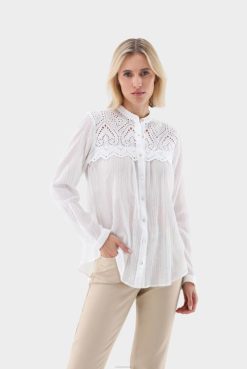 Van Laack Australia | Van Laack Blouse With Embroidery And Jacquard Stripes Women P08277