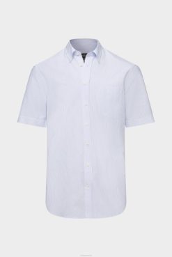 Van Laack Australia | Van Laack Blue Modern Fit Striped Short Sleeve Shirt Men P082625