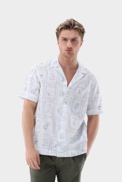 Van Laack Australia | Van Laack Bowling Shirt With Print Men P082537
