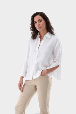 Van Laack Australia | Van Laack Boxy Linen Blouse With Lace Inserts Women P08279