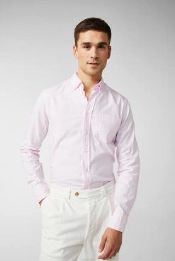Van Laack Australia | Van Laack Button-Down Oxford Shirt In A Soft Wash Pink Men P082543