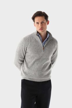 Van Laack Australia | Van Laack Cashmere Mix Halfzip Sweater Men P082662