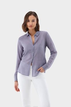 Van Laack Australia | Van Laack Fitted Shirt Blouse With Jacquard Stripes Women P08296