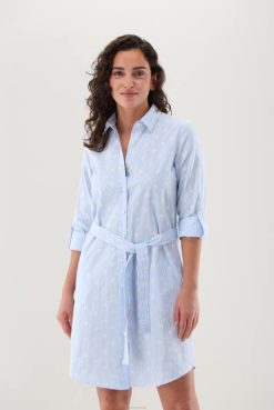 Van Laack Australia | Van Laack Floral Embroidered Knee-Length Shirt Dress Women P082149
