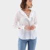 Van Laack Australia | Van Laack Jacquard Blouse With Ruffles At Front Women P08299