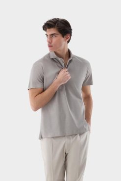 Van Laack Australia | Van Laack Jersey Polo Shirt With Micro Print Made Of Swiss Cotton Men P082672