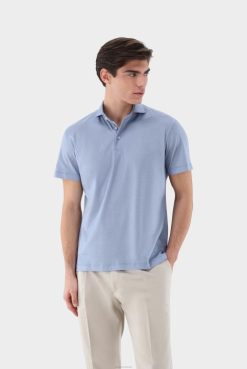Van Laack Australia | Van Laack Jersey Polo Shirt With Micro Print Made Of Swiss Cotton Men P082682
