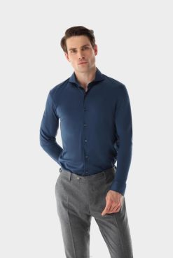 Van Laack Australia | Van Laack Jersey Shirt Swiss Cotton Tailor Fit Men P082474