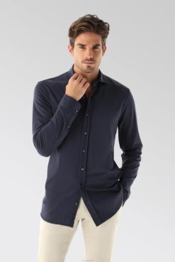 Van Laack Australia | Van Laack Jersey Shirt Urban Look Slim Fit Navy Men P082466