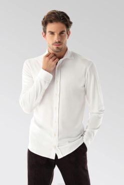 Van Laack Australia | Van Laack Jersey Shirt Urban Look Slim Fit White Men P082468