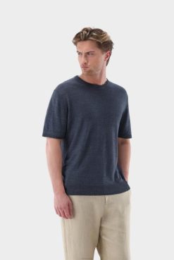 Van Laack Australia | Van Laack Knit T-Shirt In Linen Men P082652