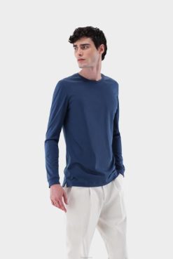 Van Laack Australia | Van Laack Long Sleeve T-Shirt Swiss Cotton Men P082722