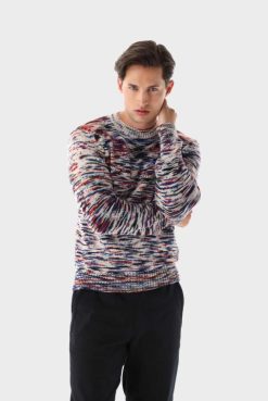 Van Laack Australia | Van Laack Merino Crewneck Space Dyed Men P082671