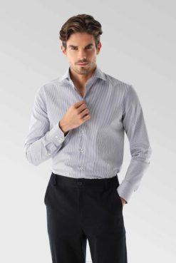 Van Laack Australia | Van Laack Natural Stretch Perfect Look Shirt, Candy Stripes On Cotton Twill Men P082368