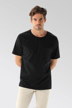 Van Laack Australia | Van Laack Oversize Jersey T-Shirt With A Chest Pocket Black Men P082711
