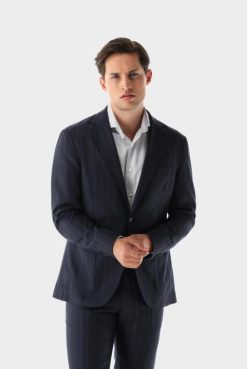 Van Laack Australia | Van Laack Pin-Striped Blazer With Patch Pockets Men P082641