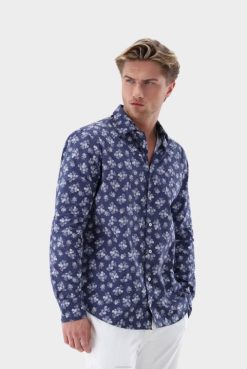 Van Laack Australia | Van Laack Poplin Shirt With Lemon-Print Tailor Fit Men P082514