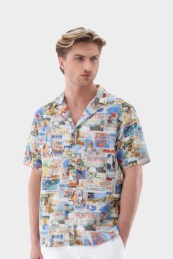 Van Laack Australia | Van Laack Printed Short Sleeve Shirt Men P082534