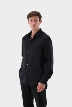 Van Laack Australia | Van Laack Pure Silk Fine Twill Shirt With Kent Collar Men P082527