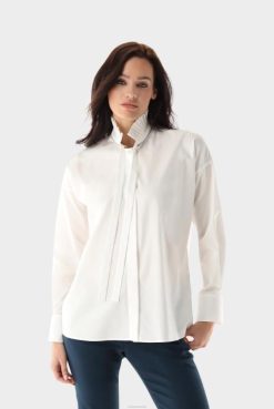 Van Laack Australia | Van Laack Shirt With Stand Up Collar And Zip Women P08248