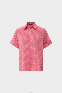 Van Laack Australia | Van Laack Short Sleeved Blouse In Silk With Dot Print Women P082125