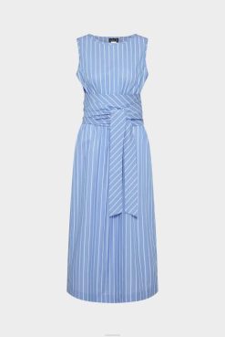 Van Laack Australia | Van Laack Sleeveless Midi Dress With Stripes Blue Women P082167