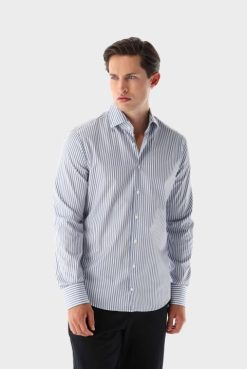 Van Laack Australia | Van Laack Striped Twill Shirt Tailor Fit Men P082410
