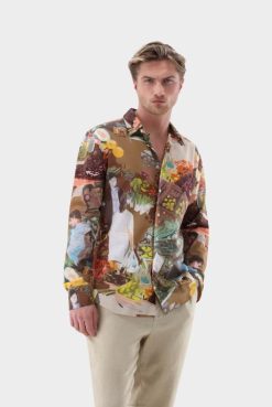Van Laack Australia | Van Laack Structured Cotton-Voile Shirt With Print Men P082523