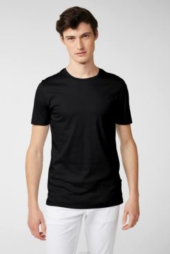 Van Laack Australia | Van Laack Swiss Cotton Jersey Crew Neck T-Shirt Black Men P082712