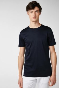 Van Laack Australia | Van Laack Swiss Cotton Jersey Crew Neck T-Shirt Navy Men P082718