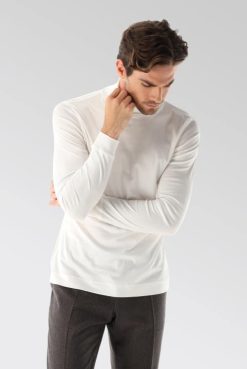 Van Laack Australia | Van Laack Swiss Cotton Jersey Turtleneck Shirt White Men P082705