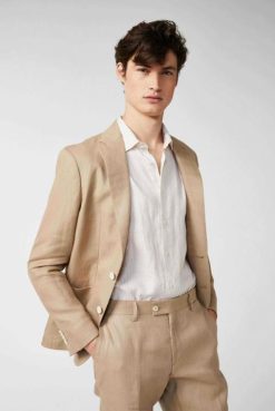 Van Laack Australia | Van Laack Textured Linen Jacket Beige Men P082645