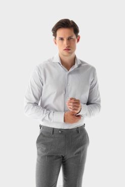 Van Laack Australia | Van Laack Twill Shirt With Stripes Tailor Fit Men P082401