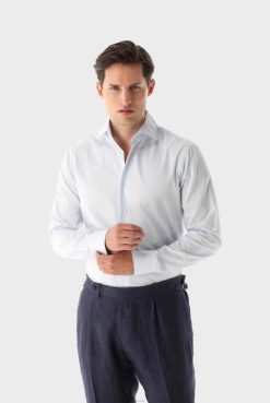 Van Laack Australia | Van Laack Twill Shirt With Stripes Tailor Fit Men P082428