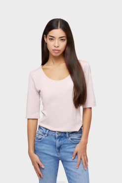 Van Laack Australia | Van Laack Urban Jersey Wide Neck T-Shirt Rose Women P082228