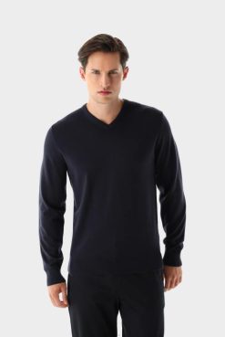 Van Laack Australia | Van Laack V-Neck In Mercerized Merino Men P082666