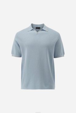 Van Laack Australia | Van Laack V-Neck Polo In Mesh Structure With Contrast Collar Men P082684