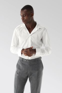 Van Laack Australia | Van Laack White Poplin Wing Collar Evening Shirt Men P082599