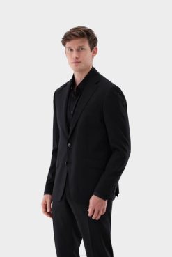 Van Laack Australia | Van Laack Wool Jacket Slim Fit Black Men P082631