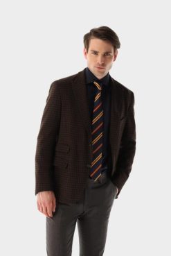 Van Laack Australia | Van Laack Wool With Stretch-Blend Houndstooth Blazer Men P082647