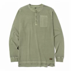 Cat Men's Pigment Dye Long Sleeve Henley