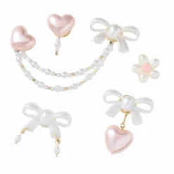 Crocs Jibbitz™ Bow and Pink Heart Shoe Charms 5 Pack